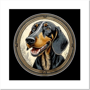 Black and tan coonhound dog Posters and Art